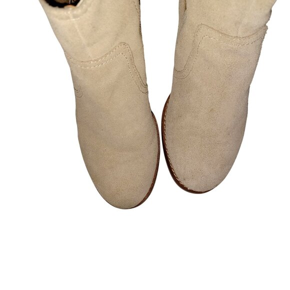 Sperry Top-Sider Beige/Gold Suede Ankle Booties Streetwear Block Heel Women 7.5 - Picture 11 of 13